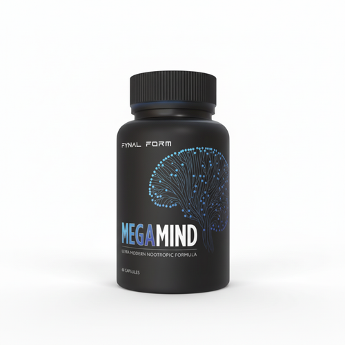 MegaMind focus and memory supplement bottle product photo